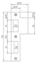 Afbeeldingen van Nemef sluitplaat d+n p1266-5 - messing  Op=Op