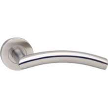 Afbeeldingen van INTERSTEEL Gatdeel links Lisa 90° op rond rozet staal met 7mm nok rvs 1276
