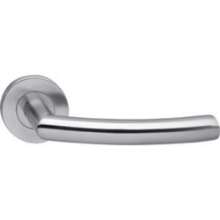 Afbeeldingen van INTERSTEEL Gatdeel links half rond 90° op rond rozet staal met 7mm nok rvs 1277
