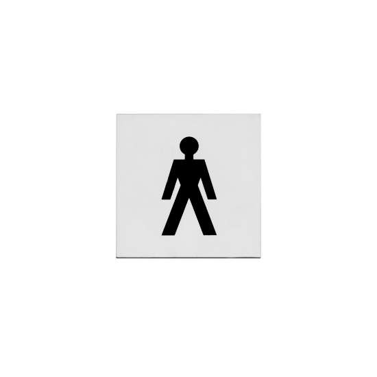 Afbeeldingen van INTERSTEEL Pictogram herentoilet zelfklevend vierkant rvs geborsteld 4601