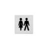 Afbeeldingen van INTERSTEEL Pictogram dames- en herentoilet zelfklevend vierkant rvs geborsteld 4601