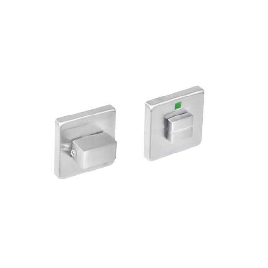 Afbeeldingen van INTERSTEEL Rozet vierkant met toilet-/badkamersluiting rvs geborsteld 5 mm 3510