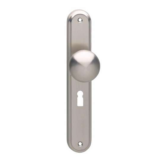 Afbeeldingen van INTERSTEEL Knop op schild sleutelgat 56 mm nikkel mat 2126