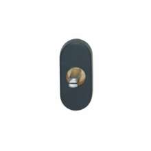Afbeeldingen van INTERSTEEL Basisplaat ovaal tbv raamkruk hals ø16, insteeklengte stift 7x35mm RVS zwart 6050