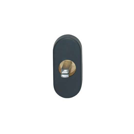 Afbeeldingen van INTERSTEEL Basisplaat ovaal tbv raamkruk hals ø16, insteeklengte stift 7x35mm RVS zwart 6050