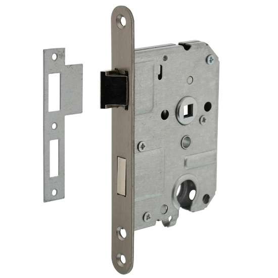 Afbeeldingen van INTERSTEEL Woningbouw cilinder dag- en nachtslot 55 mm rvs geborsteld 9542