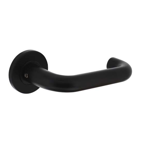 Afbeeldingen van INTERSTEEL Deurkruk Rond op ronde rozet ø55x8mm 0102