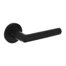 Afbeeldingen van INTERSTEEL Deurkruk Hoek 90° op ronde rozet ø55x8mm aluminium zwart 0103