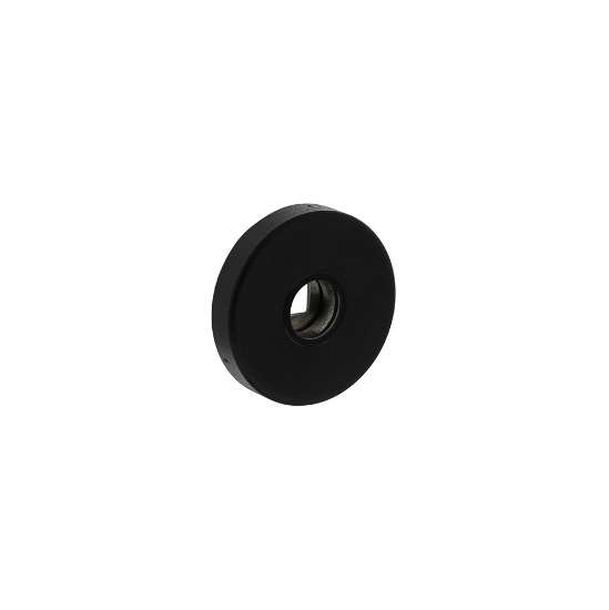Afbeeldingen van INTERSTEEL Rozet massief ø53x10mm verdekt met nokken en veer, geheel rvs, mat zwart 3405