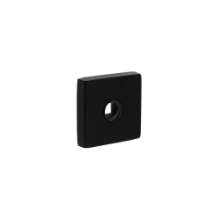 Afbeeldingen van INTERSTEEL Rozet massief vierkant 53x53x10mm verdekt met nokken en veer, geheel rvs, mat zwart 3406