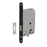 Afbeeldingen van INTERSTEEL Woningbouw cilinder kastslot 55mm, voorplaat afgerond zwart gelakt, 20x175, doorn 50mm incl. sluitpl 9548