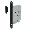 Afbeeldingen van INTERSTEEL Woningbouw magneet cilinder dag- en nachtslot 55mm, voorplaat afgerond zwart, 20x175, doorn 50mm inc 9572