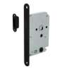 Afbeeldingen van INTERSTEEL Woningbouw magneet badkamer/toilet slot 63/8mm, voorplaat afgerond zwart, 20x175, doorn 50mm incl. s 9572