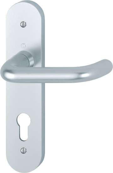 Afbeeldingen van Hoppe Binnendeurgarnituur aluminium op schild Paris 138L/3056RF-3 - PC72 - F1