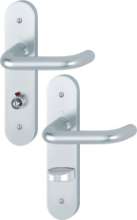 Afbeeldingen van Hoppe Binnendeurgarnituur aluminium op schild Paris 138L/3056RF-3 - Rechts - F1