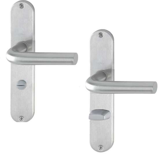 Afbeeldingen van Hoppe Binnendeurgarnituur WC op schild Bonn E150Z/302 - RVS - 72/8