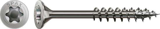 Afbeeldingen van Spax spaanplaatschroef 4Cut - Ø8x140mm T40 - verzonken multikop deeldraad RVS