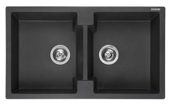 Afbeeldingen van Reginox Spoelbak Amsterdam 20 - 36x44+36x44 - Onderbouw/Opbouw Black Silver 