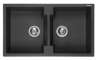 Afbeeldingen van Reginox Spoelbak Amsterdam 20 - 36x44+36x44 - Onderbouw/Opbouw Black Silver 