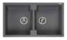 Afbeeldingen van Reginox Spoelbak Amsterdam 20 - 36x44+36x44 - Onderbouw/Opbouw Grey Silver 