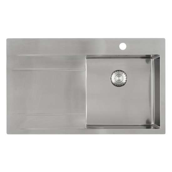 Afbeeldingen van Caressi spoelbak CAPP40ABR - 40+40x40 - vlakbouw RVS 