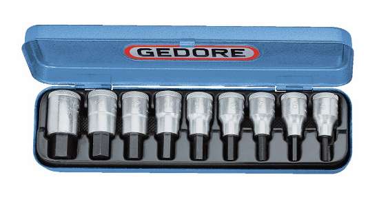 Afbeeldingen van Gedore dopsleutelschroevendraaierset 1/2" 9 delig 5 - 17 mm