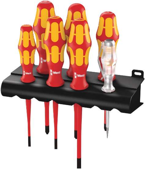 Afbeeldingen van Wera Schroevendraaierset VDE combi 160 iS/7 Kraftform Plus Serie 100