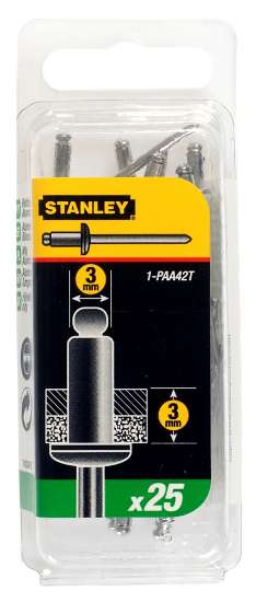 Afbeeldingen van Stanley popnagels - Ø3x3mm - 25 stuks