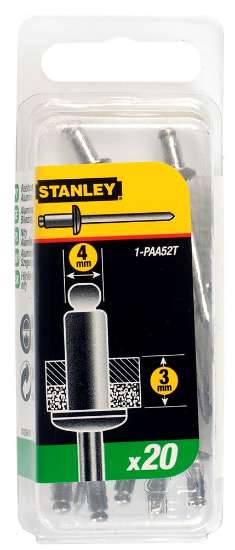 Afbeeldingen van Stanley popnagels - Ø4x3mm - 20 stuks