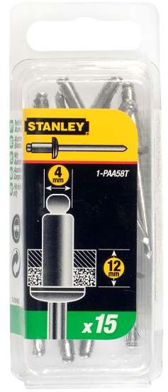 Afbeeldingen van Stanley popnagels - Ø4x12mm - 15 stuks