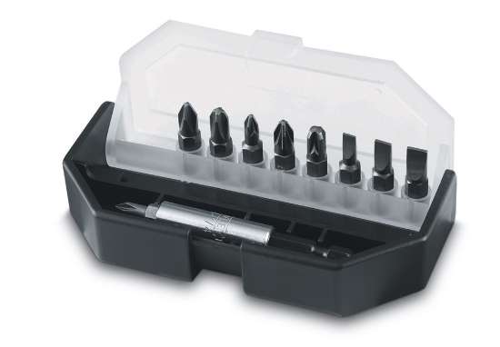 Afbeeldingen van Stanley assortiment bits - zaagsnede/PH en PZ - 10 delig met magnetische bithouder