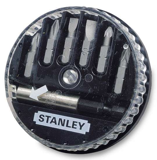 Afbeeldingen van Stanley assortiment bits - zaagsnede/PH en PZ - 7 delig met magnetische bithouder