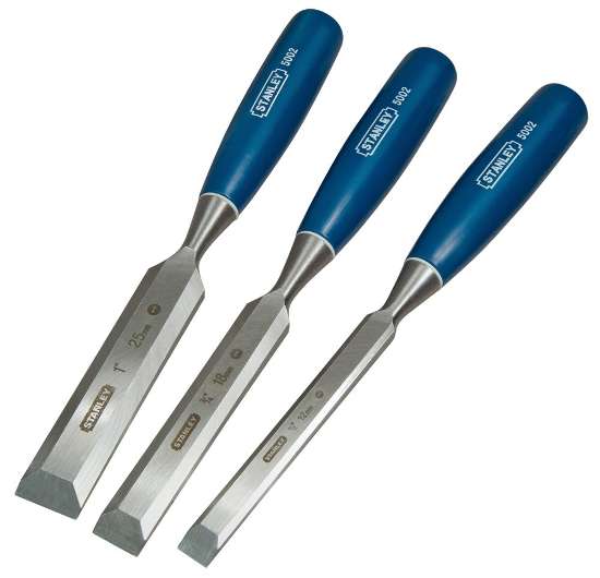 Afbeeldingen van Stanley houtbeitelset - 12,18,25mm - 3 delig