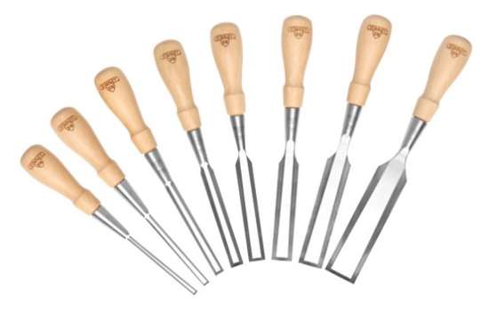 Afbeeldingen van Stanley houtbeitelset Sweet Heart - 8 delig