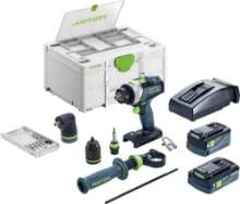 Afbeeldingen van Festool accu klopboormachine TPC 18/4 5,0/4,0 I-Set QUADRIVE - 18V 1x 4.0Ah + 1x 5.0Ah Li-on accu - inclusief snellader in Systainer 