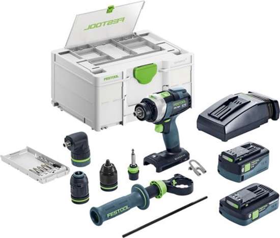 Afbeeldingen van Festool accu klopboormachine TPC 18/4 5,0/4,0 I-Set/XL QUADRIVE - 18V 1x 4.0Ah + 1x 5.0Ah Li-on accu - inclusief snellader in Systainer 