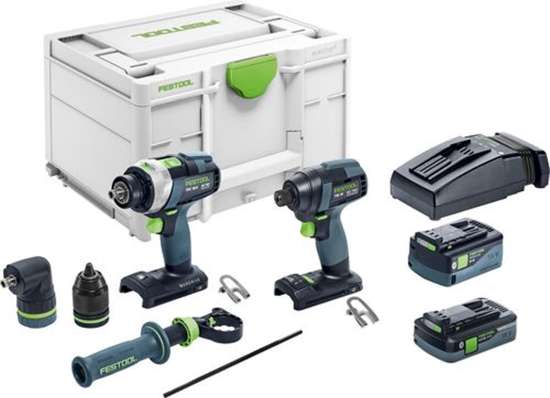 Afbeeldingen van Festool accu slagschroevendraaier/accu klopboormachine TID18 5,0/4,0-Set TPC18/4 - 18V 1x 4.0Ah + 1x 5.0Ah Li-on accu - inclusief snellader in Systainer 