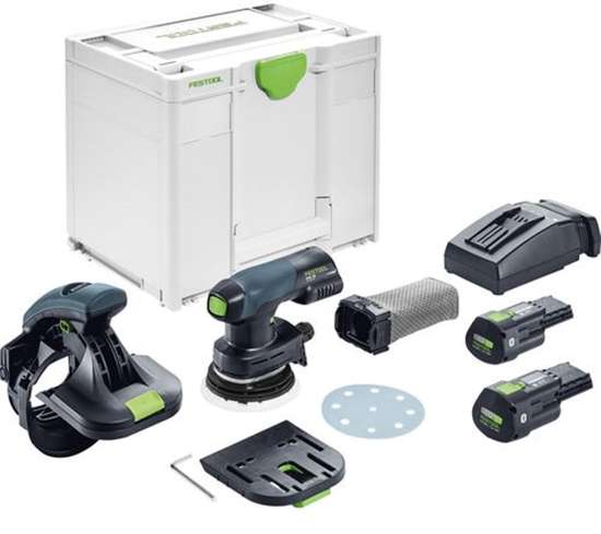 Afbeeldingen van Festool accu-kantenschuurmachine ES-ETSC 125 3,0 I-Plus - 18V 2x 3.0Ah Li-on accu - inclusief snellader en adapterplug in Systainer 