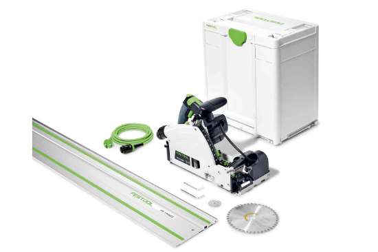 Afbeeldingen van Festool invalcirkelzaagmachine TSV 60-KEBQ-Plus - Ø168mm 1500Watt - met zaagblad, voorritszaagblad en geleiderail in Systainer