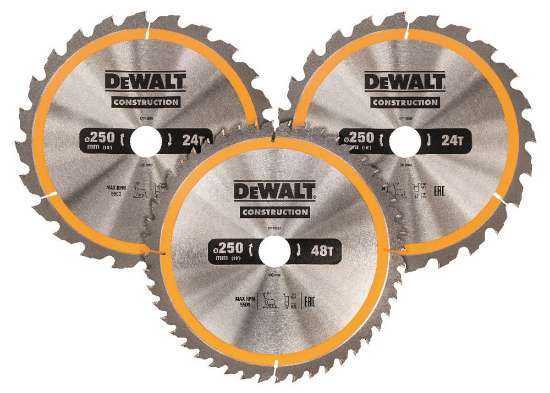 Afbeeldingen van DeWalt Cirkelzaagbladen set DT1963-QZ - Ø250mm asgat 30mm 