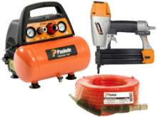 Afbeeldingen van Paslode afwerknagelapparaat FN1850.2 - werkdruk 5,5 tot 8 bar geschikt voor 16-50mm nagels - inclusief compressor Proline 160