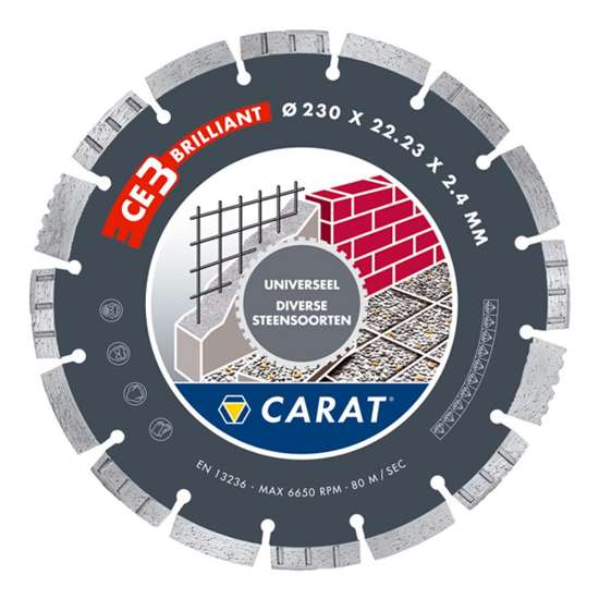 Afbeeldingen van Carat Diamantzaag 150mm Universeel euro laser Op=Op
