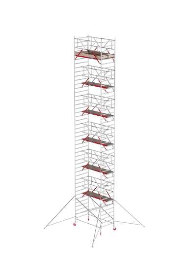 Afbeeldingen van Altrex Rolsteiger breed - aluminium met voorloopleuningen en schoren in de basis RS TOWER 42