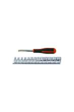 Afbeeldingen van Bahco dopsleutelset 13 delig 1/4'' op rail 