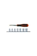 Afbeeldingen van Bahco dopsleutelset 7 delig 1/4'' op rail