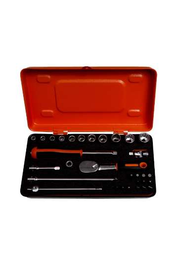 Afbeeldingen van Bahco dopsleutelset 31 delig 1/4'' met metalen doos