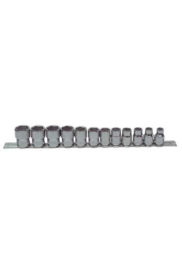Afbeeldingen van Bahco dopsleutelset 3/8'' 12 delig 8-19mm op rail