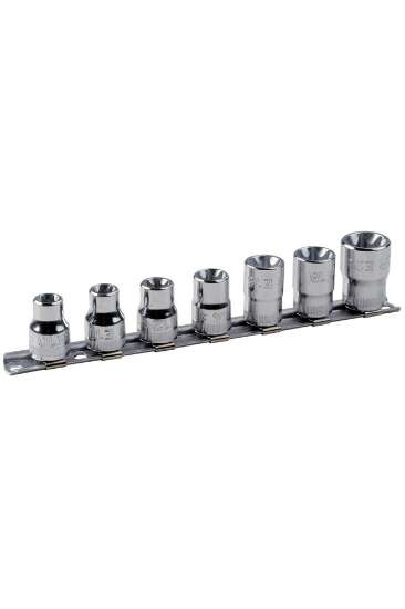 Afbeeldingen van Bahco torx dopsleutelset 3/8'' 7 delig op rail