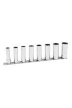 Afbeeldingen van Bahco dopsleutelset 8 delig 3/8'' op rail