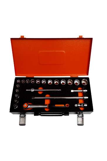 Afbeeldingen van Bahco dopsleutelset 12 kant 22 delig 3/8'' metrisch